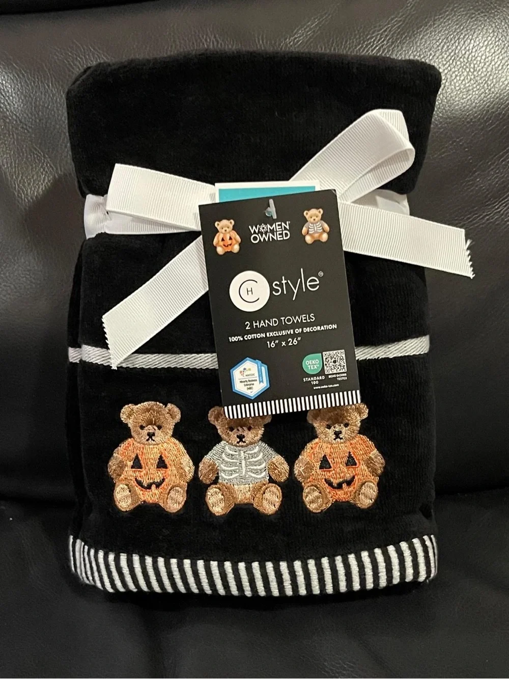 Halloween Teddy Bears Hand Towels, Set of 2 - Teddy Bears in Customes Towels